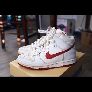 Nike dunk high white/red